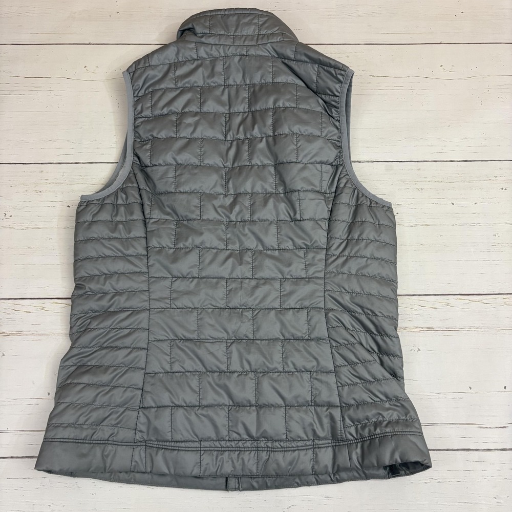 Patagonia Nano Puff Vest M Gray Full Zip Primaloft Antarctica Port Lockroy Patch - Picture 2 of 13